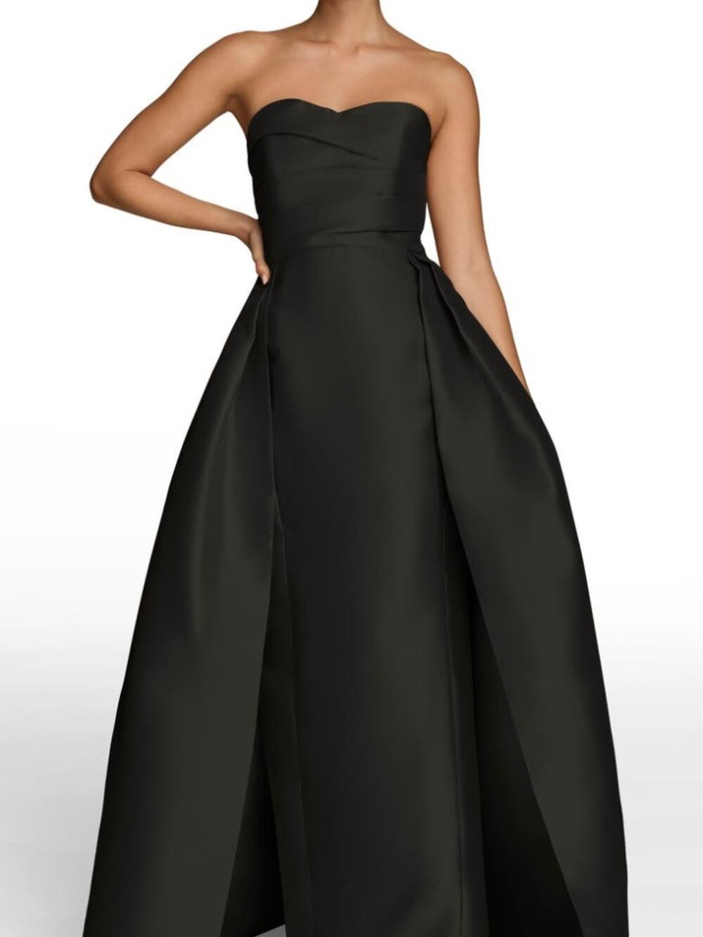 Donna Karan New York Women's Sweetheart-Neck Pleated Gown Black